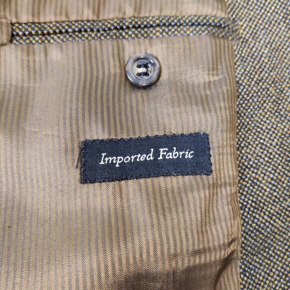 Lanza Collezione Men's Blazer Size 48L Brown Pin Check Plaid Business Casual - Picture 8 of 12